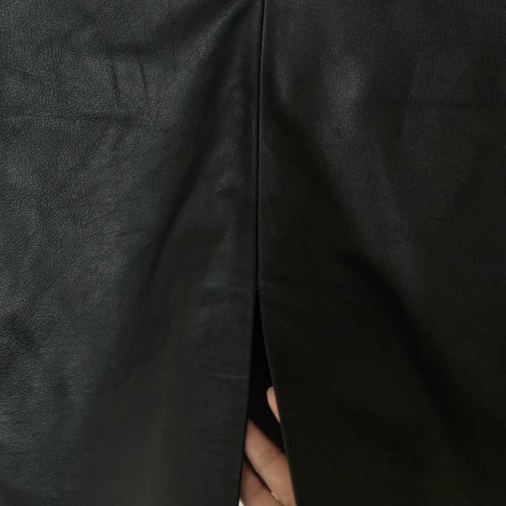 Wilsons Leather Pelle Studio Vintage Black Leather Pencil Skirt 8 - Picture 8 of 12